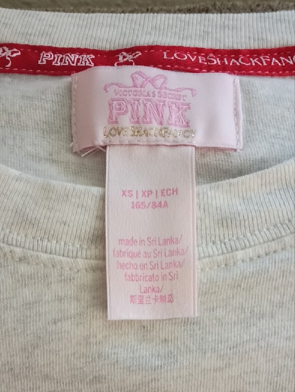 PINK Victoria's Secret White Short Sleeve Tee with Pale Pink Bow Embroidery - Picture 2 of 6